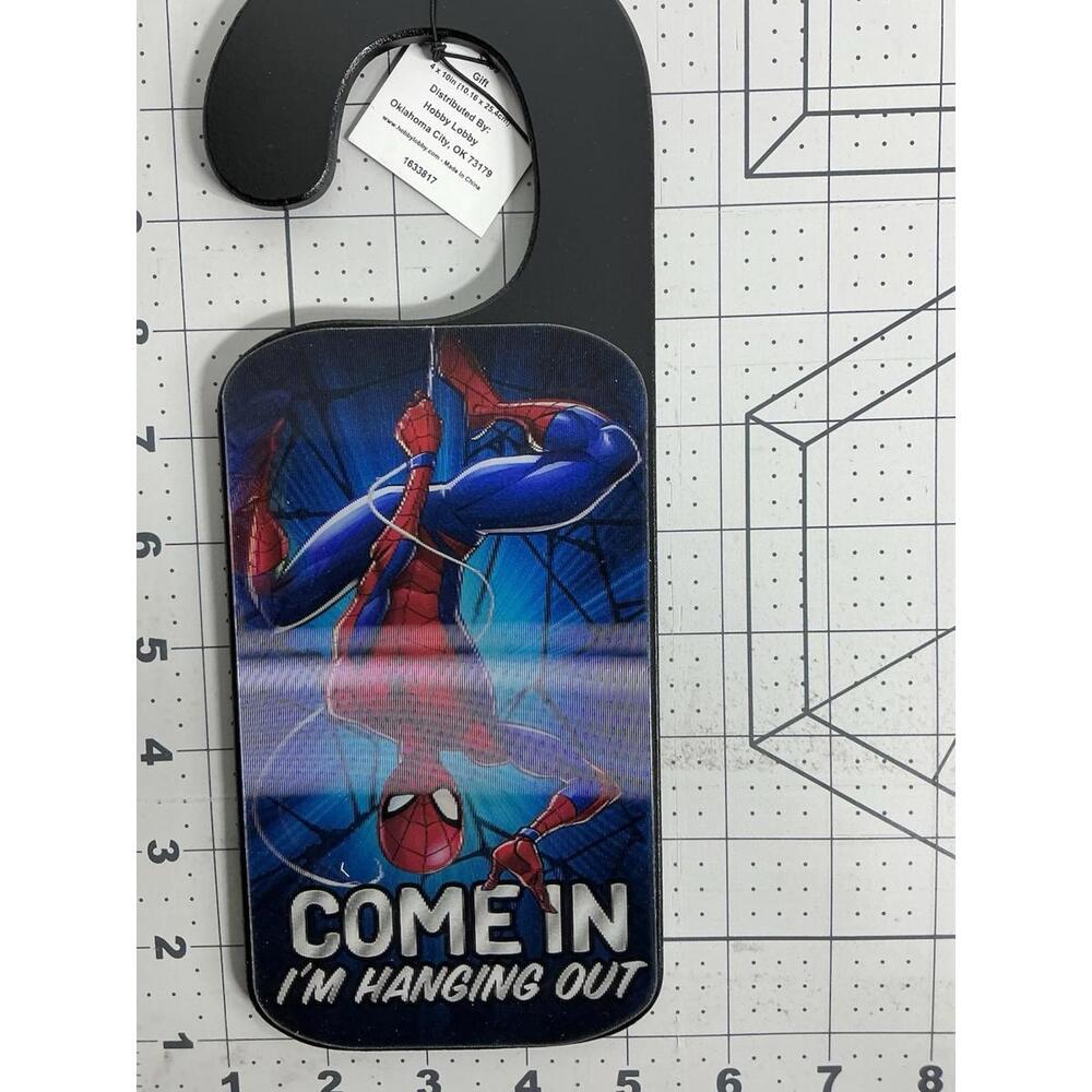 Spider-Man Bedroom Door 3D Privacy Sign Double Sided Pictures